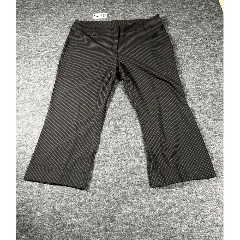 New York & Company Dress Pants Womens‎ 16 Black White Striped Stretch Formal